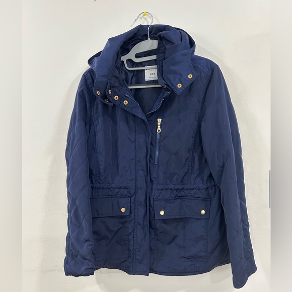 Old Navy Jackets & Blazers - Navy Quilted Jacket with Gold Accents size M